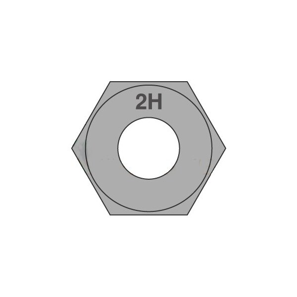 Newport Fasteners Heavy Hex Nut, 1-3/8"-6, Steel, Grade 2H, Plain, 1-11/32 in Ht, 40 PK NB314440B-40 - main